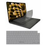 NovStrap Apple MacBook Air 13.6 inç A2681 A3113 A3240 A3449 M2 M3 M4 M5 ile Uyumlu Türkçe Q Gri Füme Klavye Koruyucu Kılıf
