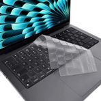 NovStrap Apple MacBook Air 13.6 Uyumlu M2 A2681 / M3 A3113 / M4 A3240 / M5 A3449 Türkçe Q Şeffaf Klavye Koruyucu - Tek Ebat