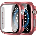 NovStrap Apple Watch Seri 7/8/9 45mm ile Uyumlu Ekran Kasa Koruyucu Kapak Kılıf 360 Tam Koruma - Rose Gold - Pembe