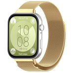 NovStrap Huawei Watch Fit 3 / Fit 4 / Fit 4 Pro ile Uyumlu Kordon Kayış Metal Hasır Örgü Çelik Kordon GOLD