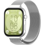 NovStrap Huawei Watch Fit 3 / Fit 4 / Fit 4 Pro ile Uyumlu Kordon Kayış Metal Hasır Örgü Çelik Kordon GÜMÜŞ