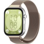 NovStrap Huawei Watch Fit 3 / Fit 4 / Fit 4 Pro ile Uyumlu Kordon Kayış Metal Hasır Örgü Çelik Kordon STARLIGHT