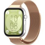 NovStrap Huawei Watch Fit 4 Pro/Fit 4/Fit 3 ile Uyumlu Kordon Kayış Metal Hasır Örgü Çelik Kordon - Rose Gold