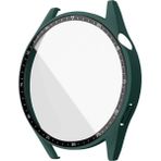 NovStrap Huawei Watch GT3 46mm Uyumlu Ekran Koruyucu Temperli Cam ve Kasa Koruyucu Sert PC YEŞİL KOYU