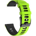 Novstrap Huawei Watch Gt3 Se Uyumlu Kordon Kayış (22MM) Sportive Delikli Spor Silikon Kordon - Yeşil - Siyah