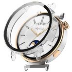 NovStrap Huawei Watch GT4 41mm ile Uyumlu Ekran Koruyucu Cam ve Kasa Koruyucu Kılıf Sert PC ŞEFFAF