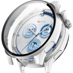 NovStrap Huawei Watch Gt5 46mm ile Uyumlu Ekran Koruyucu Cam ve Kasa Koruyucu Kılıf Sert Polikarbon GÜMÜŞ