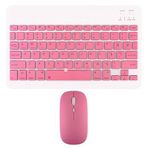 NovStrap İpad Air 13 inç/Pro 13 (M3/M2) Çip 2025-2024 ile Uyumlu Bluetooth Klavye Mouse Seti PEMBE KOYU