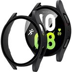NovStrap Samsung Galaxy Watch 4 44mm / Galaxy Watch 5 44mm ile Uyumlu Ekran ve Kasa Koruyucu Sert PC SİYAH