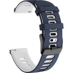 Novstrap Samsung Galaxy Watch 46MM SM-R800 Uyumlu Kordon Kayış (22MM) Sportive Delikli Spor Silikon - Lacivert - Beyaz