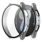 NovStrap Samsung Galaxy Watch 7 44mm ile Uyumlu Ekran Koruyucu Cam ve Kasa Koruyucu Kılıf Sert Pc GÜMÜŞ