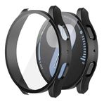 NovStrap Samsung Galaxy Watch 7 44mm ile Uyumlu Ekran Koruyucu Cam ve Kasa Koruyucu Kılıf Sert Pc SİYAH