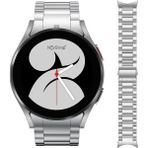 NovStrap Samsung Galaxy Watch 7 6 5 4 Fe 40-42-43-44-45-46-47 Mm ile Uyumlu Çelik Metal Kordon Boşluk Bırakmayan Pimli GÜMÜŞ