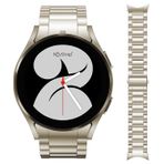 NovStrap Samsung Galaxy Watch 7 6 5 4 Fe 40-42-43-44-45-46-47 Mm ile Uyumlu Çelik Metal Kordon Boşluk Bırakmayan Pimli STARLIGHT