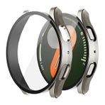 NovStrap Samsung Galaxy Watch 7 Seri 40mm ile Uyumlu Ekran Koruyucu Cam Kasa Koruyucu Kılıf Sert Pc STARLIGHT