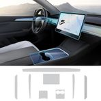 Novstrap Tesla Model Y/3 İle Uyumlu Trim Ve Ekran Koruyucu Film 8 Parça Şeffaf Araç İçi Ppf Kaplama