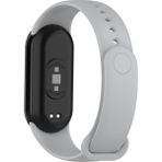 NovStrap Xiaomi Mi Band 8 Mi Band 9 ile Uyumlu Kordon Klasik Jel Silikon Miband 8 9 Kordon Kayış - Gümüş