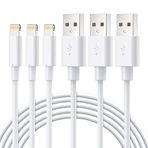 Novtech MFi Sertifikalı iPhone Şarj Kablosu 3 Paket 3FT USB Lightning Kablosu 2.4A Hızlı Şarj Kablosu Kablosu iPhone 14 Plus 13 12 11 Pro Max XR Xs X 8 7 6 6s 5 5s SE iPad Air Pro Mini için - Beyaz