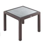 Novussi 90x90 Kahve Rattan Camlı Masa