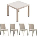 Novussi Bej Classi Rattan Masa - Nice Rattan Koltuk Bahçe Takımı