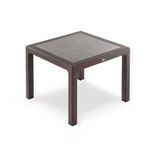 Novussi Classi 90x150 cm Koyu Kahverengi Rattan Efektli Camlı Masa Takımı