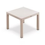Novussi Classi 90x90 cm Açık Kahverengi Rattan Efektli Camlı Masa Takım