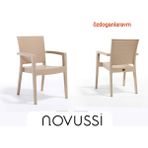 Novussı Paris Capicinno Koltuk Rattan 4 Adet Bahçe Balkon Sandalyesi - Kapuçino
