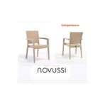 Novussi Paris Capuccino Rattan Koltuk, 4 Adet Bahçe Balkon Sandalyesi