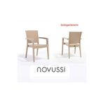 Novussi Paris Capuccino Rattan Koltuk, 4 Adet Bahçe Balkon Sandalyesi