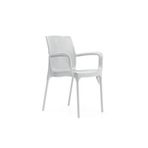 Novussi R008 Sunset Rattan Koltuk Sandalye, Plastik ve Cam Elyaf, Beyaz, 4 Adet