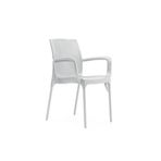 Novussi R008 Sunset Rattan Koltuk Sandalye, Plastik ve Cam Elyaf, Beyaz, 4 Adet