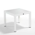 Novussi Rattan Beyaz 90x90 cm Camlı Masa