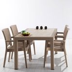 Novussi Rattan Claris 150 Cappuccino Masa Takımı Balkon Bahçe Mobilyası