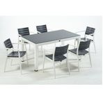 Novussi Regnum 90×150 Camlı Masa 6'lı Sandalye Bahçe Takımı