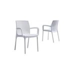Novussi Sunset Rattan 4 Adet Sandalye Takımı R008, Beyaz, Plastik ve Cam Elyaf
