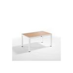 Novussi Wood Masa 90X150 Çizgili Regnum Camlı Masa Bej