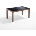 Novussi Wood Masa 90X150 Noktalı Seginus Camlı Masa - Kahverengi