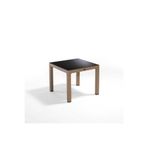 Novussi Wood Masa 90X90 Noktalı Seginus Camlı Masa Çöl Kahve-Kahverengi