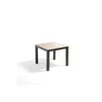 Novussi Wood Masa 90X90 Noktalı Seginus Camlı Masa Kahverengi-Cappucino