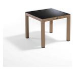 Novussi Wood Masa 90X90 Noktalı Seginus Camlı Masa - Kahverengi