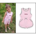 Novy Baby Fiyonklu Aplikeli Çıtçıtlı Sıfır Kol Çocuk Şort Tulum - 1-5 Yaş - 2090 - Pembe - 2 Yaş