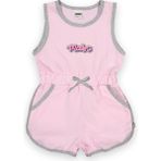 Novy Baby Fiyonklu Aplikeli Çıtçıtlı Sıfır Kol Çocuk Şort Tulum - 1-5 Yaş - 2090 - Pembe - 3 Yaş