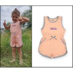 Novy Baby Fiyonklu Aplikeli Çıtçıtlı Sıfır Kol Çocuk Şort Tulum - 1-5 Yaş - 2090 - Somon - 3 Yaş