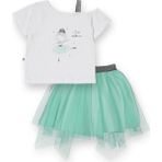 Novy Baby Hayal Tüllü Etek Düşük Omuzlu Tshirt Kız Çocuk 2'li Takım - 2-9 Yaş - 2091 - Yeşil - Yeşil - 6 Yaş