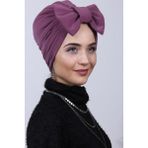 Nowa Scarf Dolgulu Fiyonklu Çift Yönlü Bone Koyu Gül Kurusu