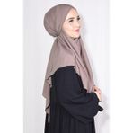 Nowa Scarf Medine İpeği Orta Boy Sufle Khimar Şal Açık Vizon