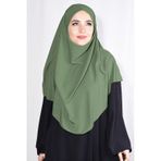 Nowa Scarf Medine İpeği Orta Boy Sufle Khimar Şal Yağ Yeşili