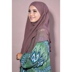 Nowa Scarf Orta Boy Şifon Sufle Khimar Şal Menekşe
