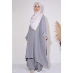 Nowa Scarf Pantolon Tunik İkili Takım Aerobin Kumaş Gri
