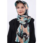 Nowa Scarf Şapkalı Desenli Şal Pastel